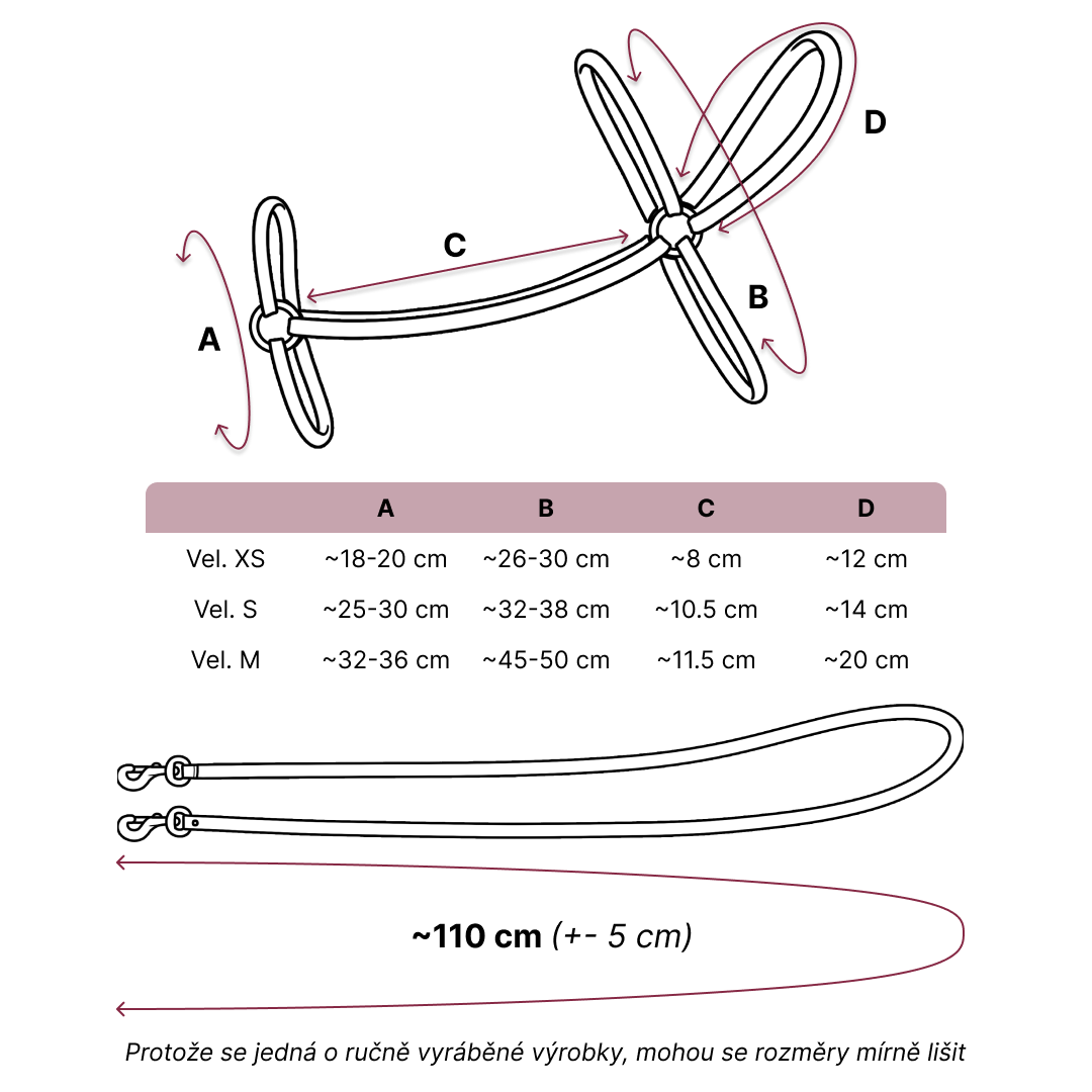 Size guide – Bridle XS – CS