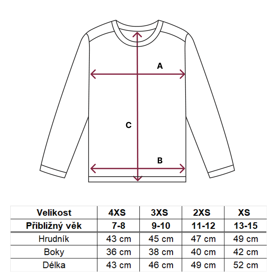 Size guide – Mikina – CS