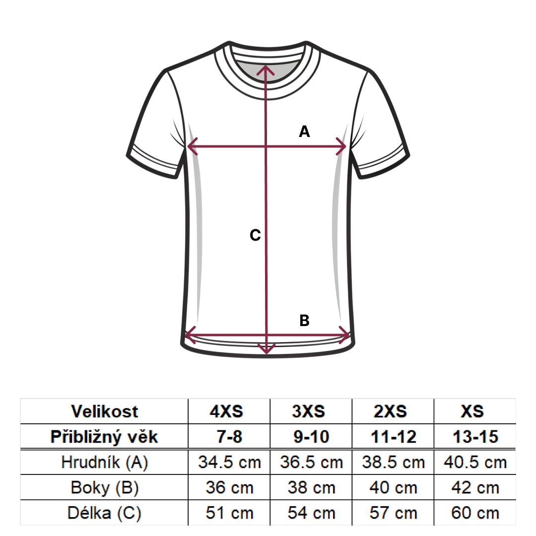 Size guide – Triko Černé – CS