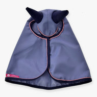 Pláštěnka pro Hobby Horse Bloom od LarDen z modré tkaniny PES s tmavě modrým okrajem a růžovým lemováním