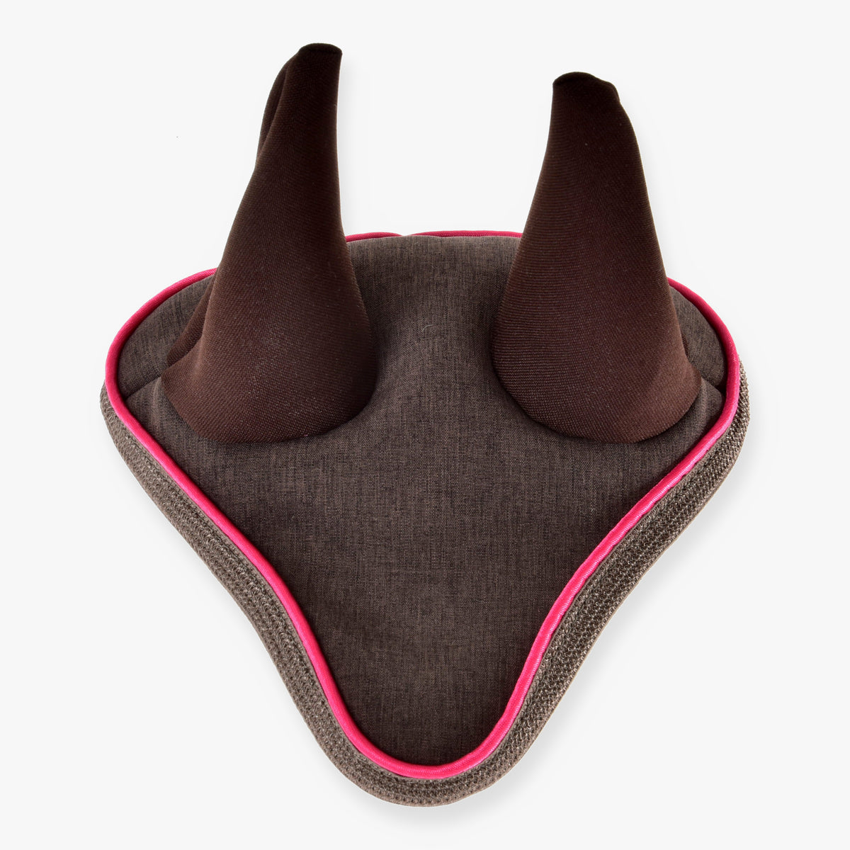 Čabraka pro Hobby Horse Rosewood od LarDen z hnědé PES látky s jasně růžovým lemováním
