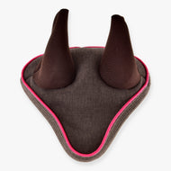 Čabraka pro Hobby Horse Rosewood od LarDen z hnědé PES látky s jasně růžovým lemováním