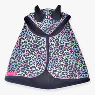 Pláštěnka pro Hobby Horse Confetti (softshell) od LarDen s pastelovým leopardím vzorem a černým lemem