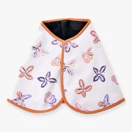 Deka Butterfly (softshell) od Hobby Horse LarDen, bílá pláštěnka s oranžovým lemem a výrazným motýlím vzorem v oranžové, modré a fialové, ideální jako jedinečná deka pro tréninky koně.