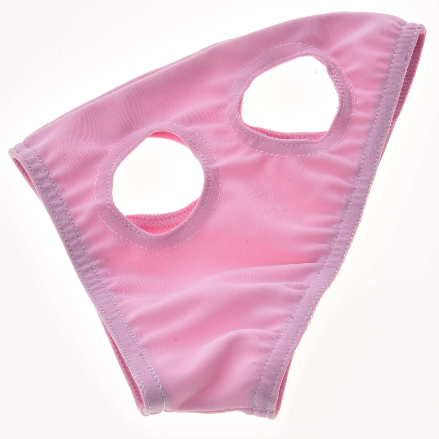 Maska bez uší Pink od Hobby Horse LarDen je měkké látkové spodní prádlo ve světle růžové barvě se dvěma předními otvory a viditelným prošíváním, ideální pro kreativní využití jako pratelná maska pro hobby horses.