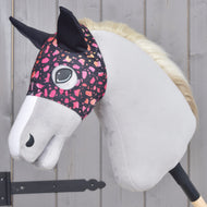 Maska pro Hobby Horse Roxy od LarDen na šedém Hobby Horse s černým, růžovým a oranžovým vzorem