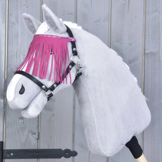 Ohlávka černá s pink třásněmi